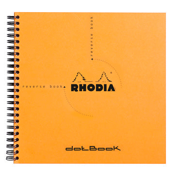 Rhodia Wirebound Reverse Book - Dot Grid (orange cover)