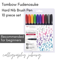 Tombow Fudenosuke Brush Pens COLOURS - set of 10