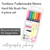 Tombow Fudenosuke Brush Pens NEONS - set of 6