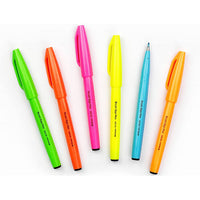 Pentel Touch Sign Brush Pens - Neons (6 Pack)