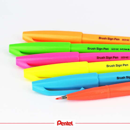 Pentel Touch Sign Brush Pens - Neons (6 Pack)