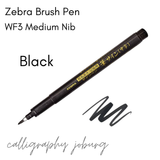 Zebra Brush Pen -  WF3 Black (Medium Nib)