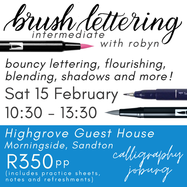 Brush Lettering Intermediate - 15 Feb