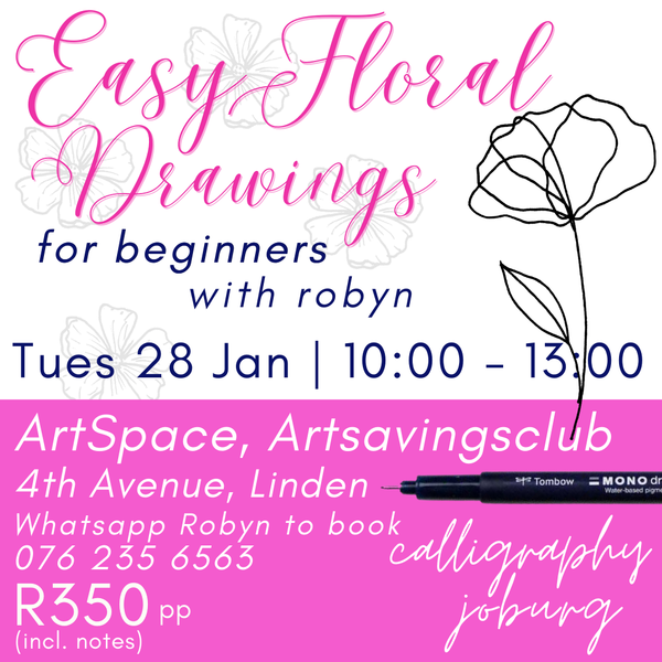 Easy Floral Drawing Workshop - 28 Jan