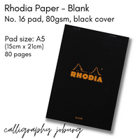 Rhodia No. 16 Pad - A5 Blank Paper (black cover)