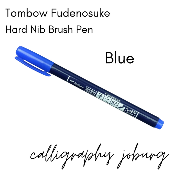 Tombow Fudenosuke Brush Pens - Blue (hard nib)