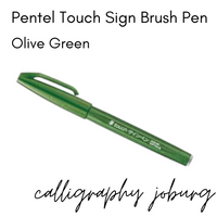 Pentel Touch Sign Brush Pens - Olive Green