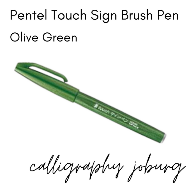 Pentel Touch Sign Brush Pens - Olive Green