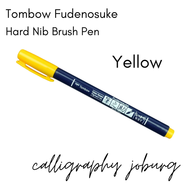 Tombow Fudenosuke Brush Pens - Yellow (hard nib)