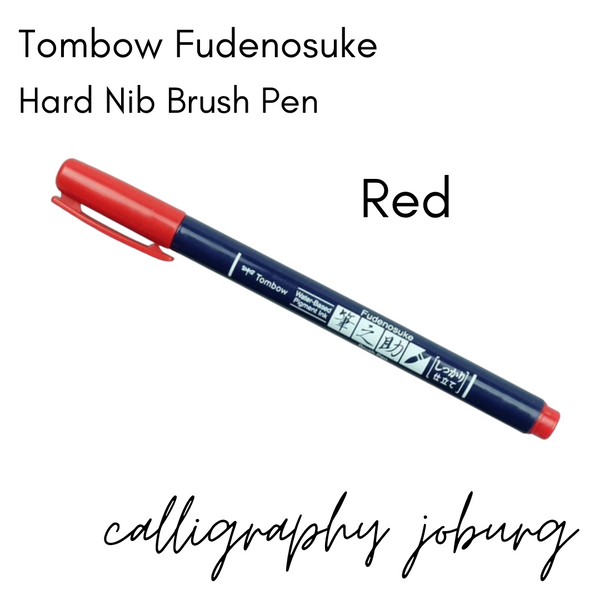 Tombow Fudenosuke Brush Pens - Red (hard nib)