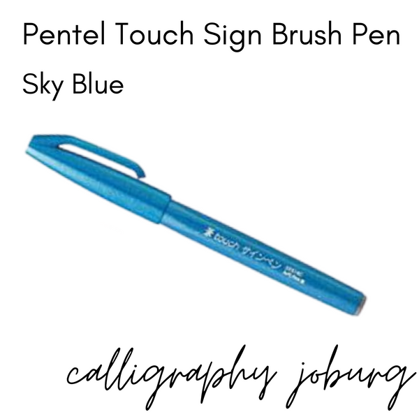 Pentel Touch Sign Brush Pens - Sky Blue