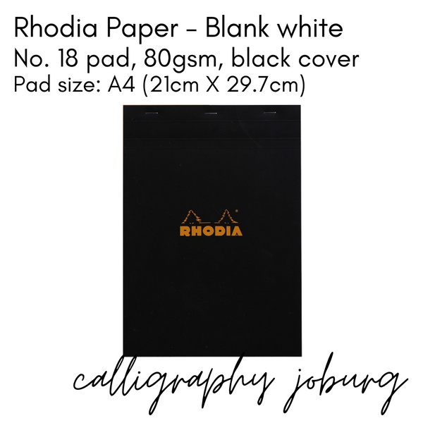 Rhodia No. 18 Pad - A4 Blank Paper (black cover)