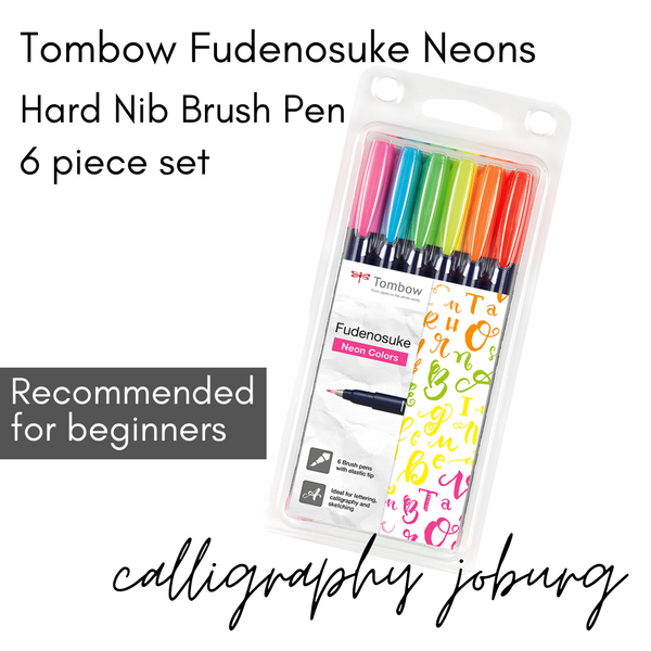 Tombow Fudenosuke Brush Pens NEONS - set of 6