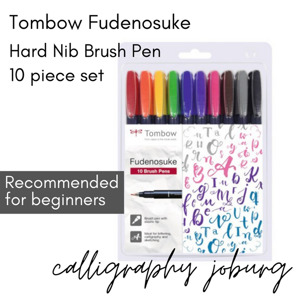 Tombow Fudenosuke Brush Pens COLOURS - set of 10