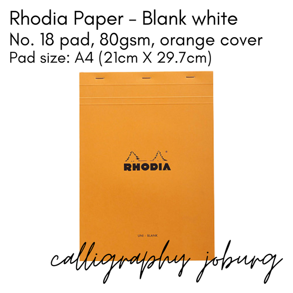 Rhodia No. 18 Pad - A4 Blank Paper (orange cover)