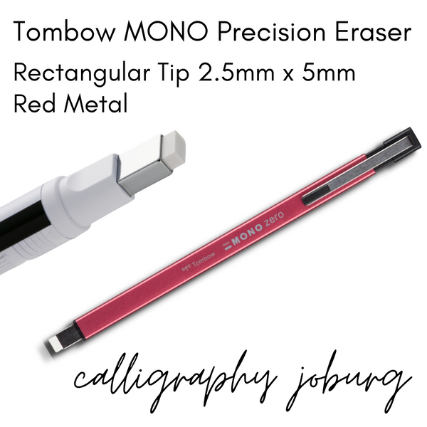 Tombow MONO Precision Eraser - Red Metal -  Rectangular Tip