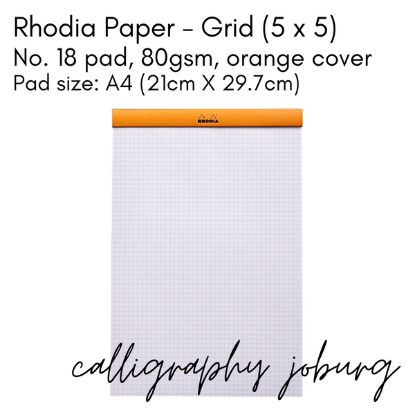 Rhodia No. 18 Pad - A4 Grid Paper (orange cover)