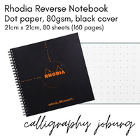 Rhodia Wirebound Reverse Book - Dot Grid (black cover)