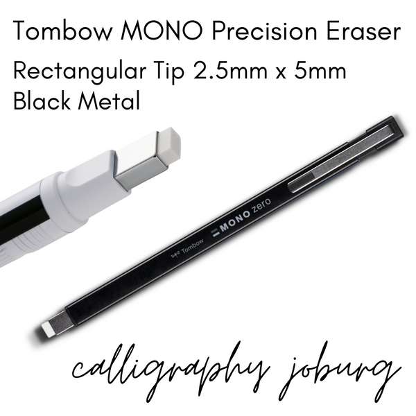 Tombow MONO Precision Eraser - Black Metal -  Rectangular Tip