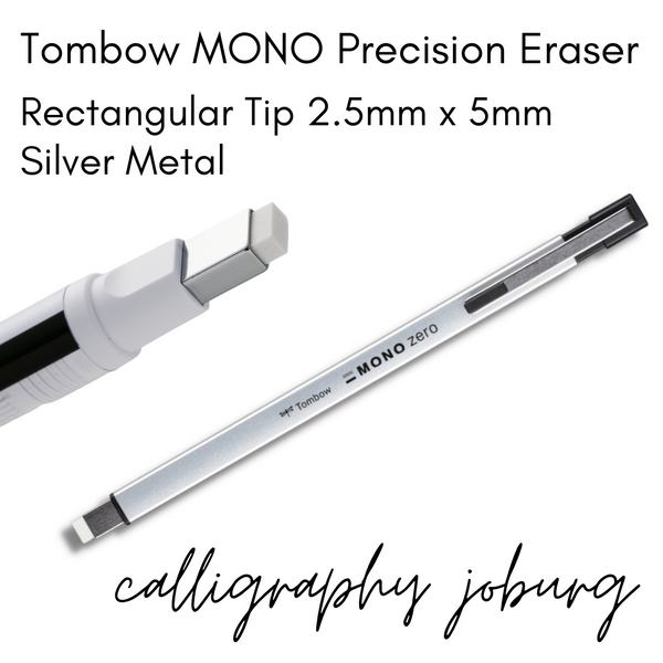 Tombow MONO Precision Eraser - Silver Metal -  Rectangular Tip