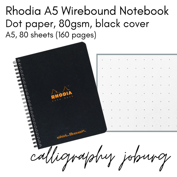 Rhodia A5 Wirebound Notebook - Dot Grid (black cover)