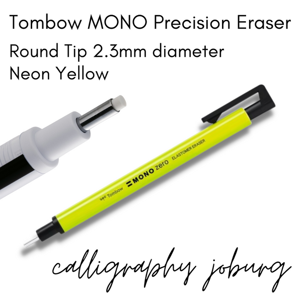 Tombow MONO Precision Eraser - Round Tip - Neon Yellow