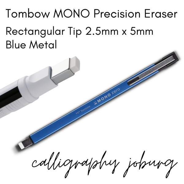 Tombow MONO Precision Eraser - Blue Metal -  Rectangular Tip